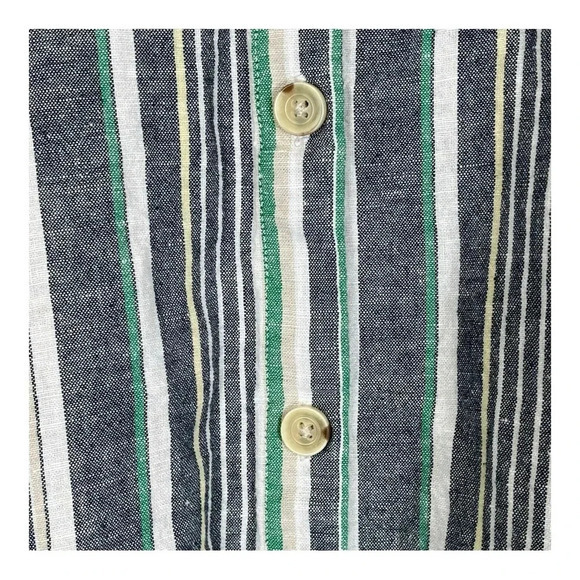 Liz Claiborne V-Neck Cap Sleeve Button Down‎ Striped Top Women Plus Size XXL - Picture 3 of 6